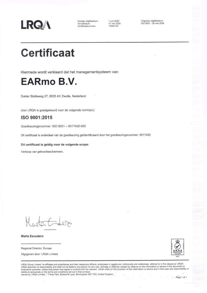Certificaat ISO 9001